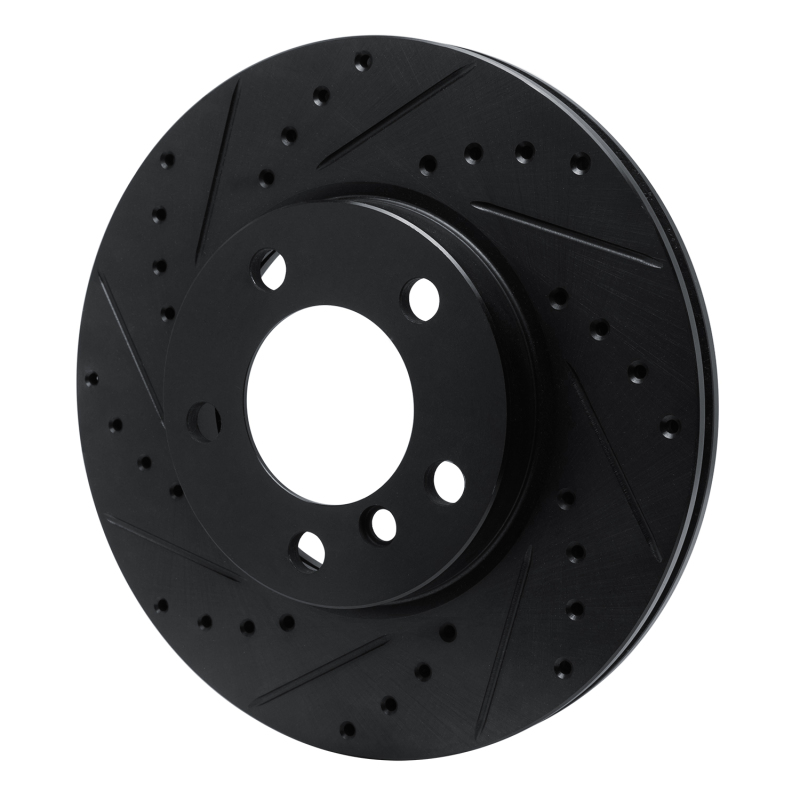 Mini Cooper Paceman Brake Rotor (1) - Front Left - R1 Concepts - Drilled & Slotted - Black - `11-`16